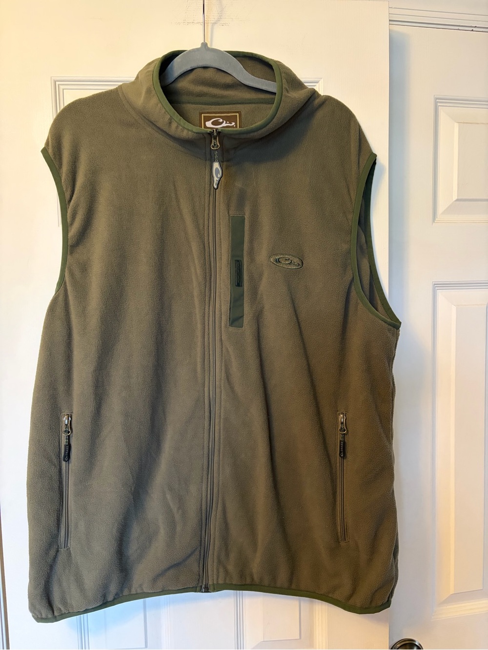 Drake Waterfowl Camp Fleece Vest Olive Green Size XL